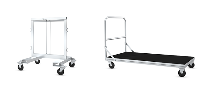 Convenient stage deck transport
