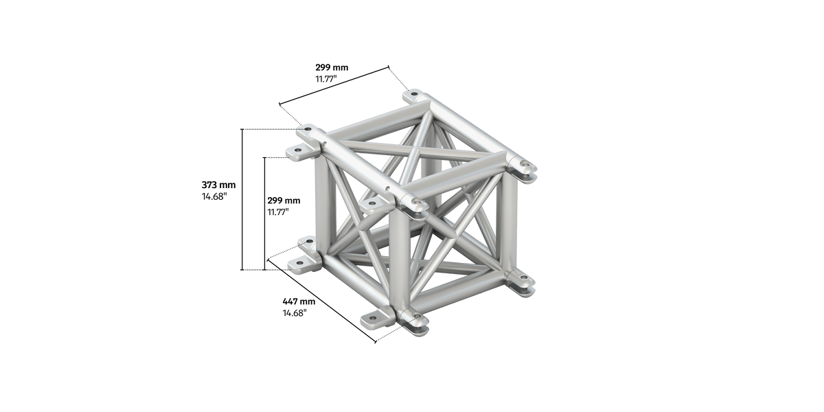 4GS35 quatro 3way t-piece truss corner vertical