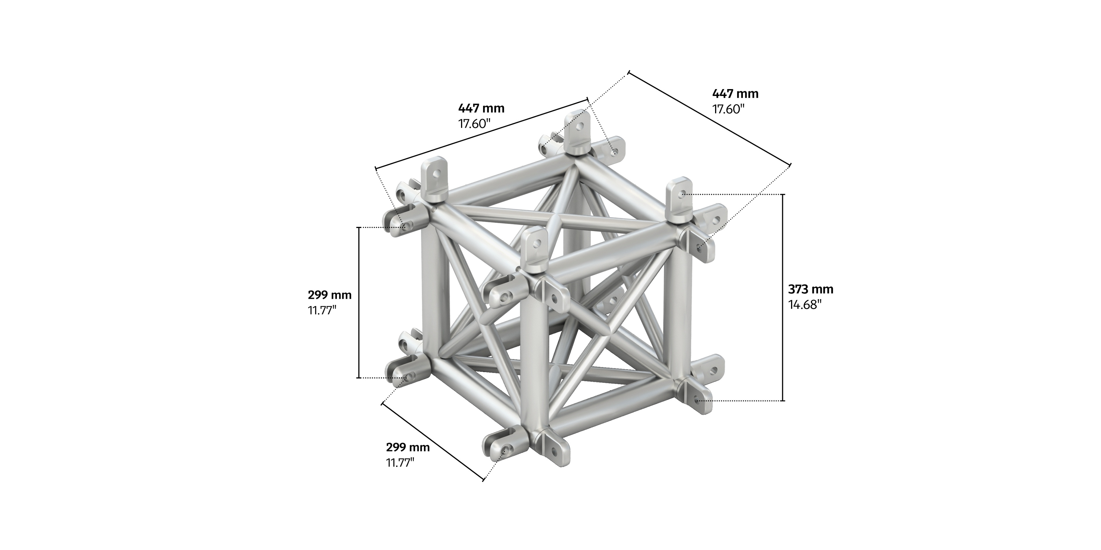 4GS35 quatro 5way cross piece truss corner male down