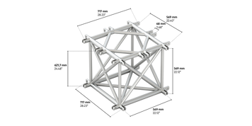 4GS62F fold 4wa ycross piece truss corner horizontal