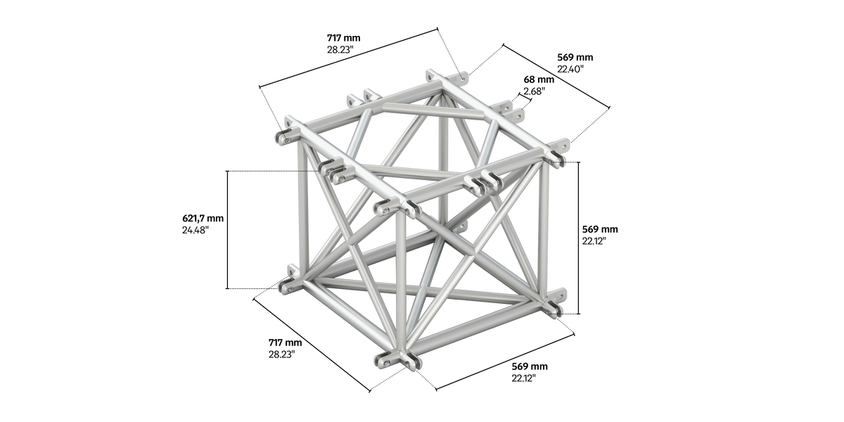 4GS62F fold 4wa ycross piece truss corner horizontal