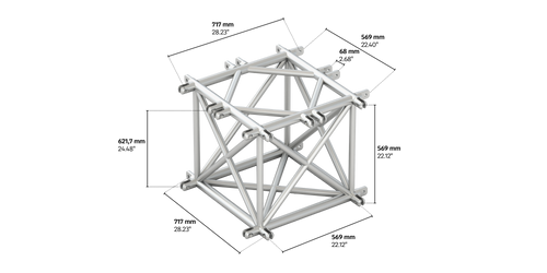 4GS62F fold 4wa ycross piece truss corner horizontal