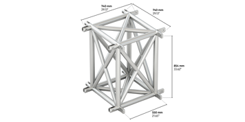 4GX91 rectangular 4way cross piece truss corner horizontal
