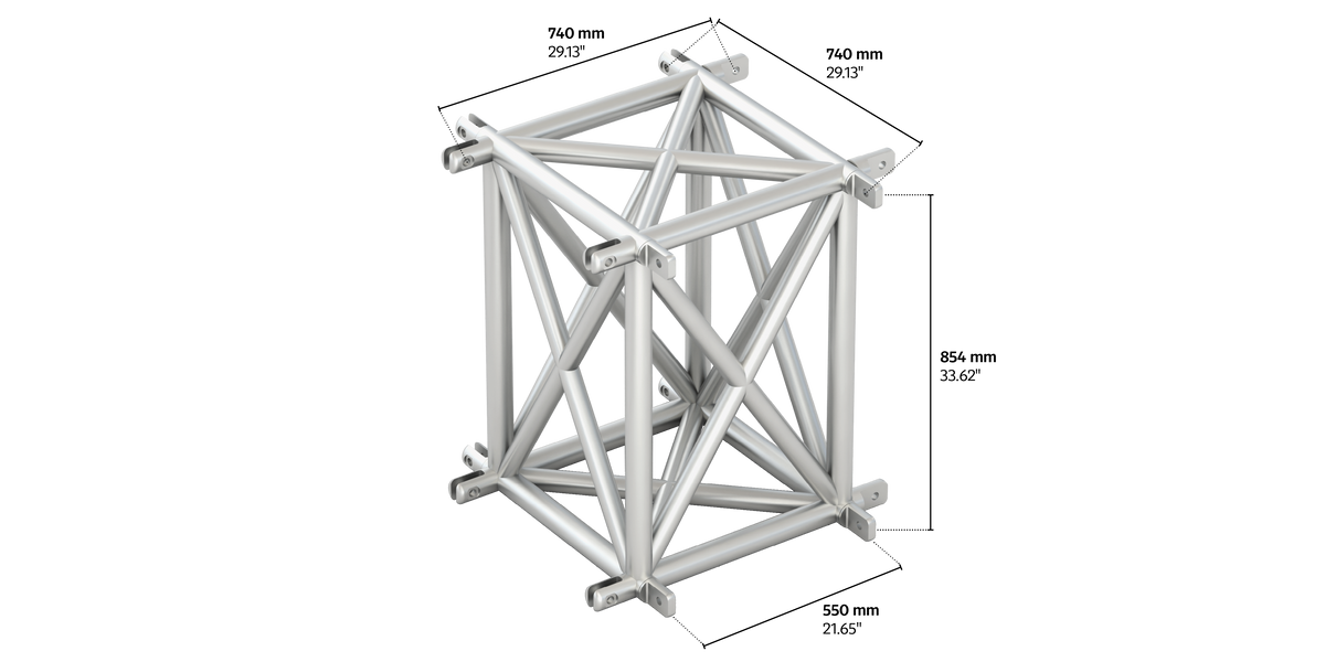 4GX91 rectangular 4way cross piece truss corner horizontal