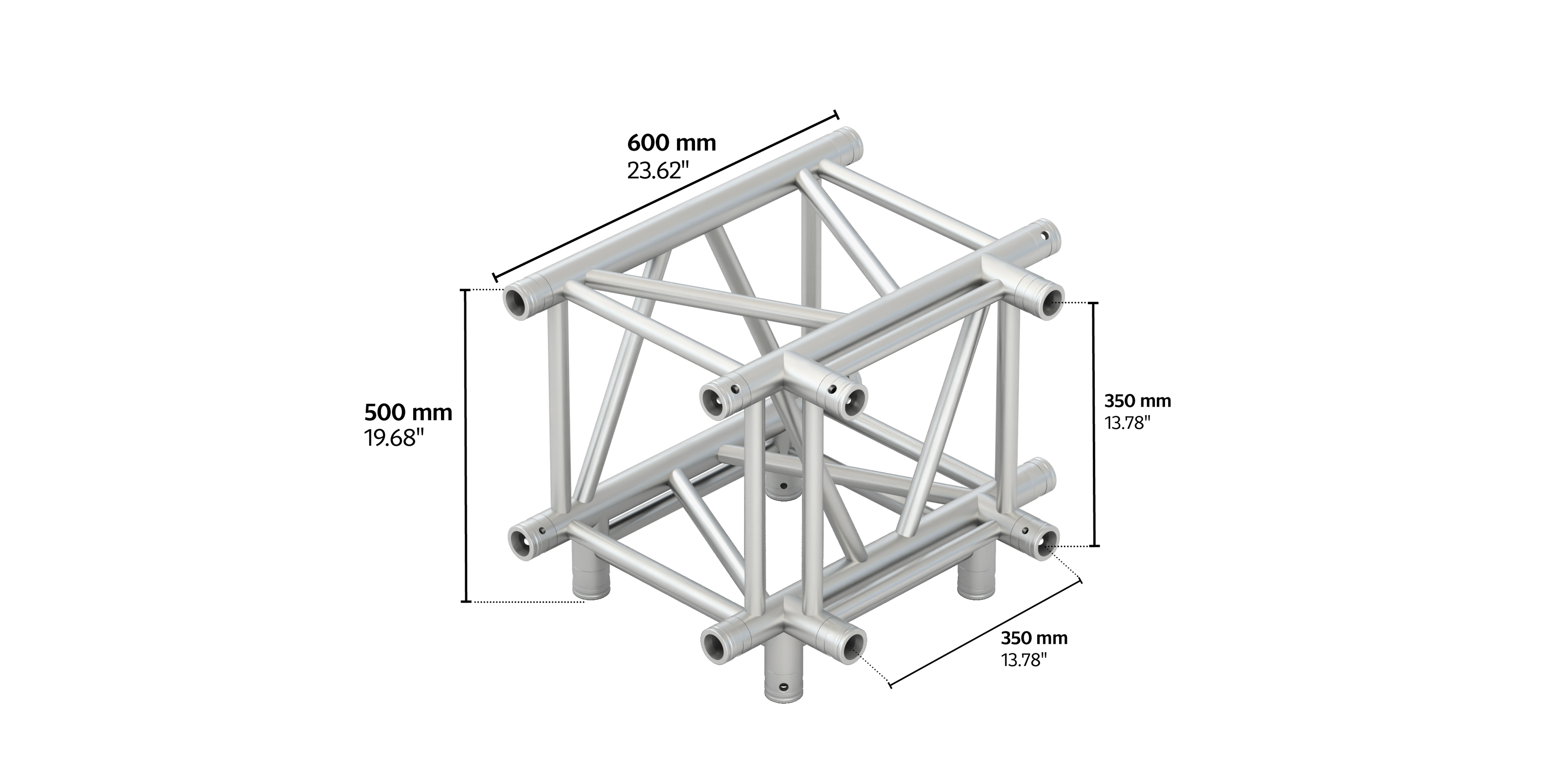 4KH-40 quatro 4way t-piece truss corner leg down HD
