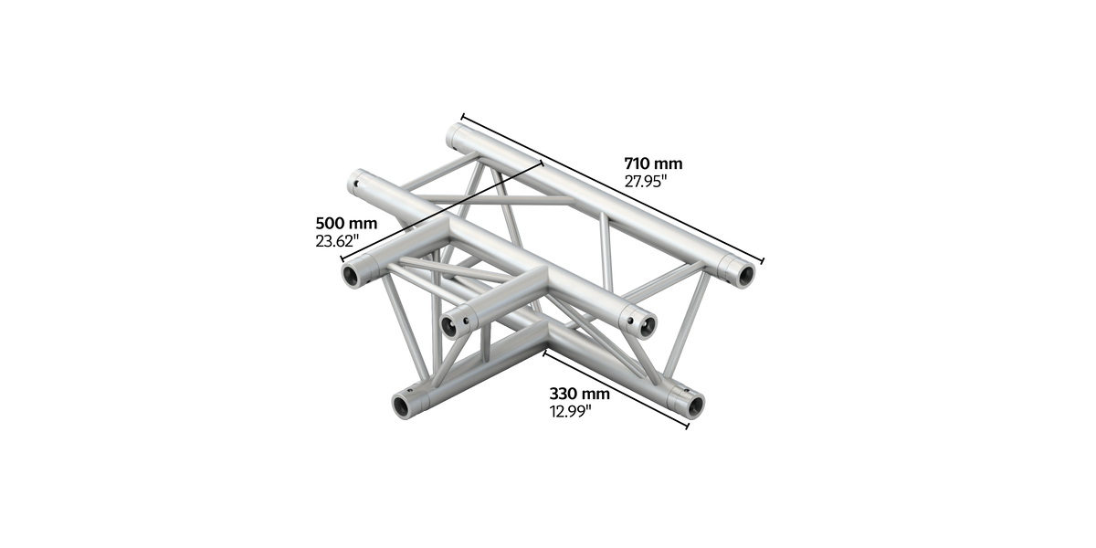 M290VF trio 3way horizontal truss tee piece HD