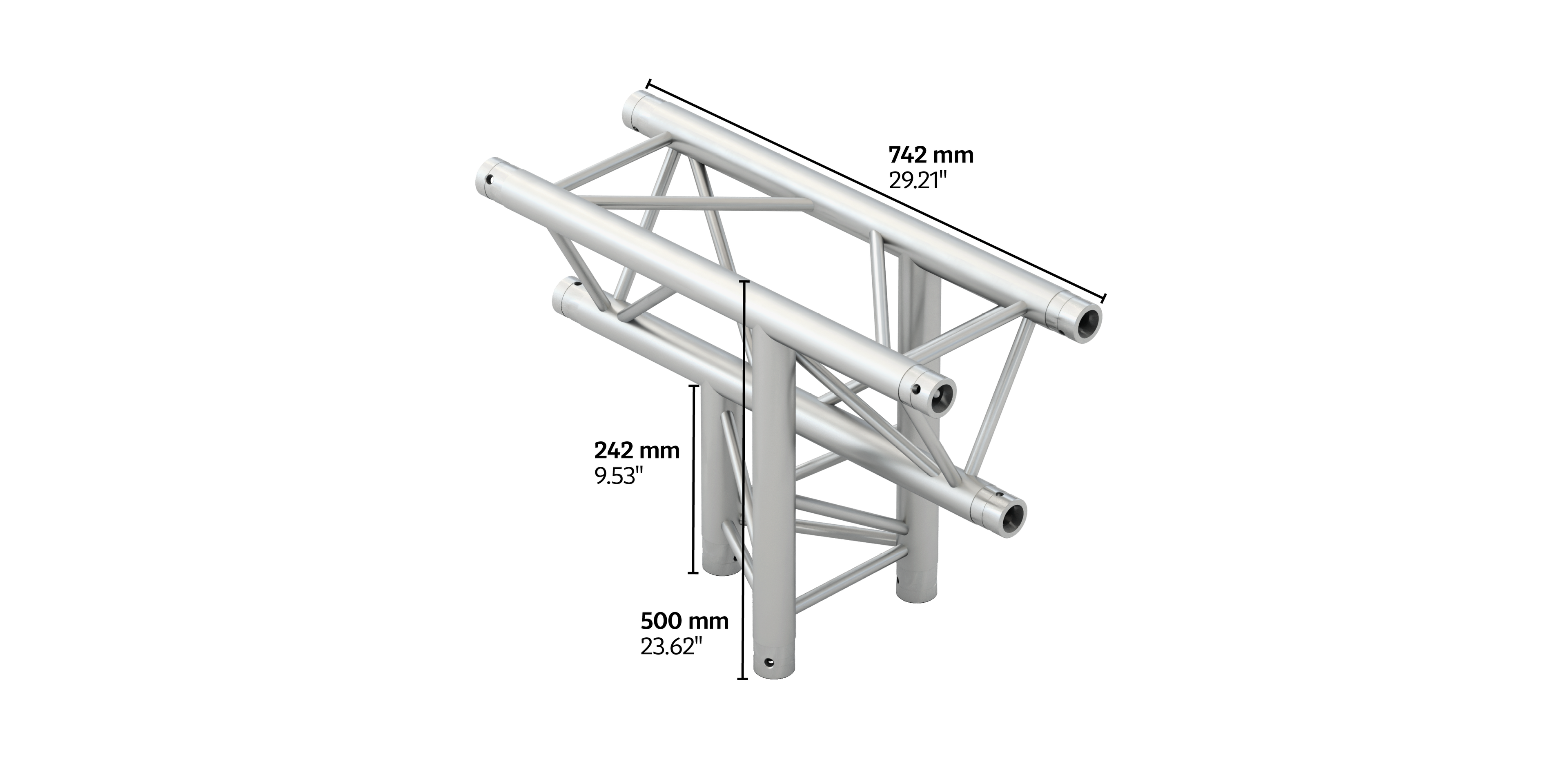 M290VF trio 3way vertical truss tee piece apex down HD
