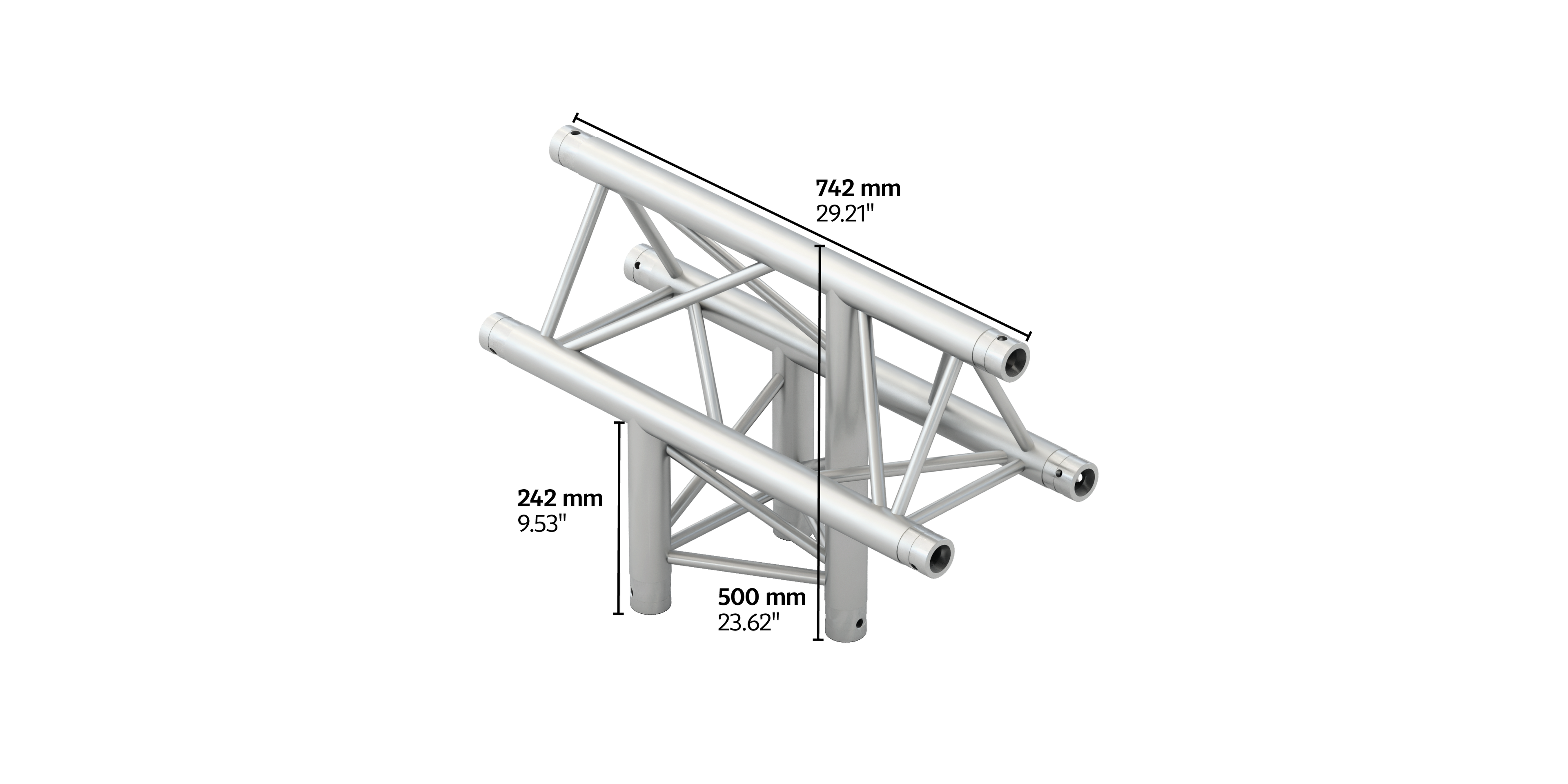 M290VF trio 3way vertical truss tee piece apex up HD