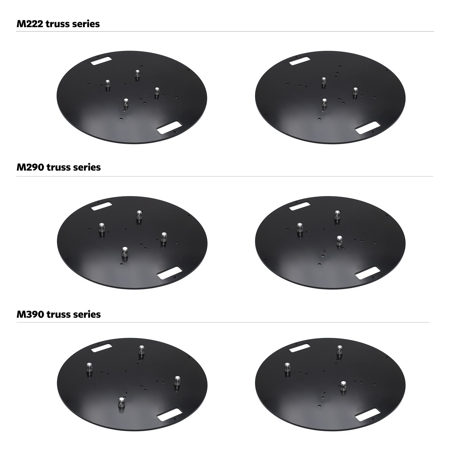 Steel base plate round with half con. for M222/M290/M390,  B,V,K,L truss series
