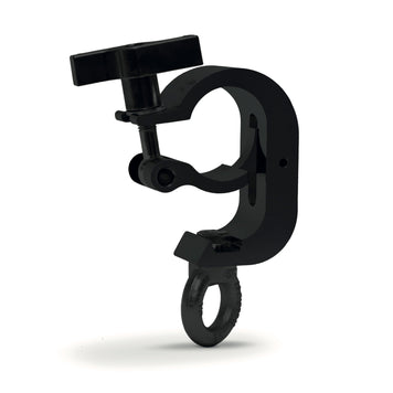 Truss clamp with silver lifting eye-SWL 350kg(SF8:1) for 48-51mm tube, black anodized