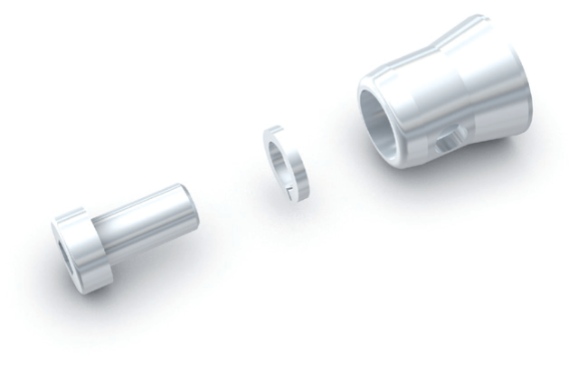 Male connector w/ location pin for multicube truss serie M222, incl.bolt+washer