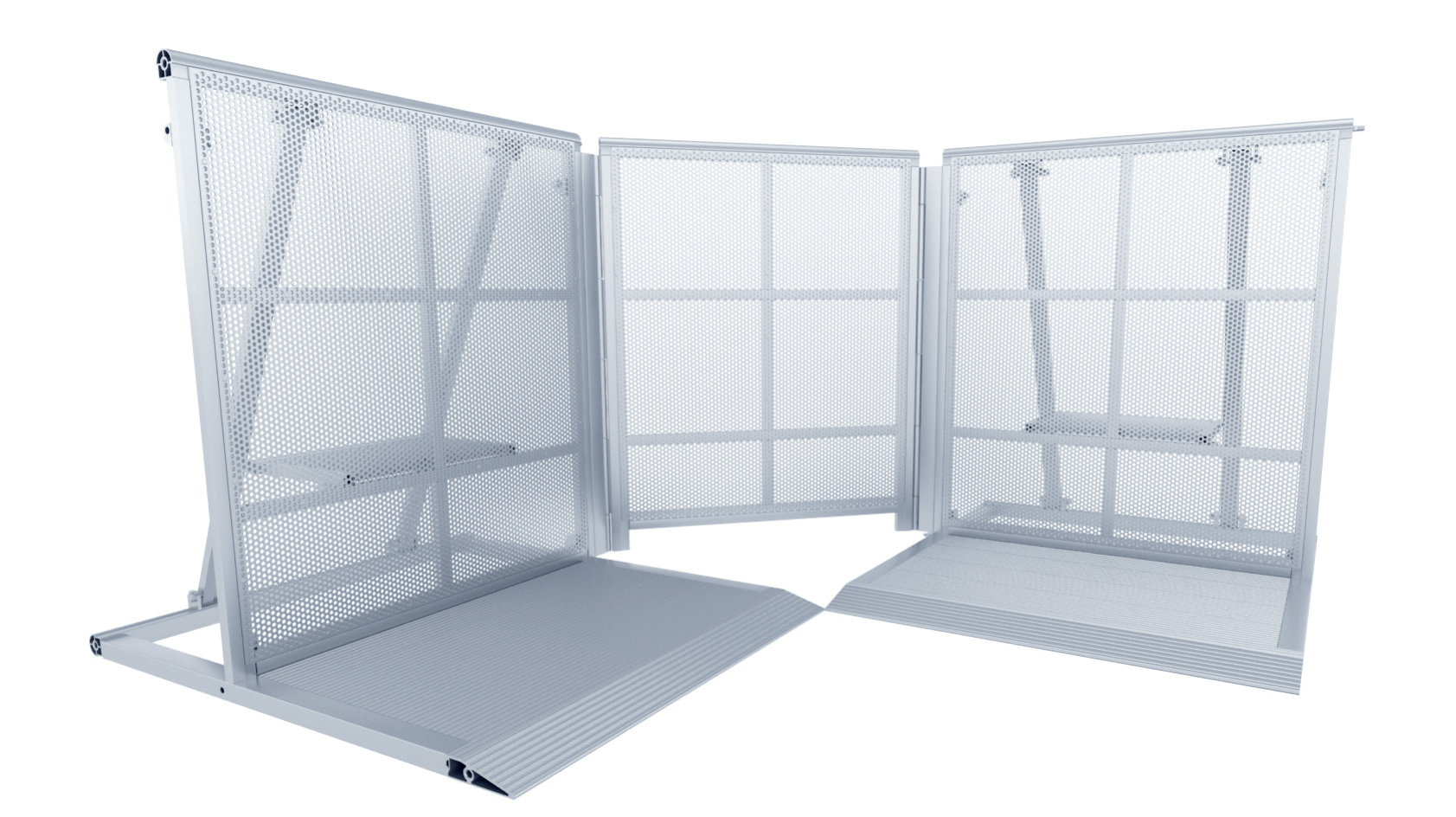 Crowd barrier-vario light with 80W x 15H cm, lower cable slot