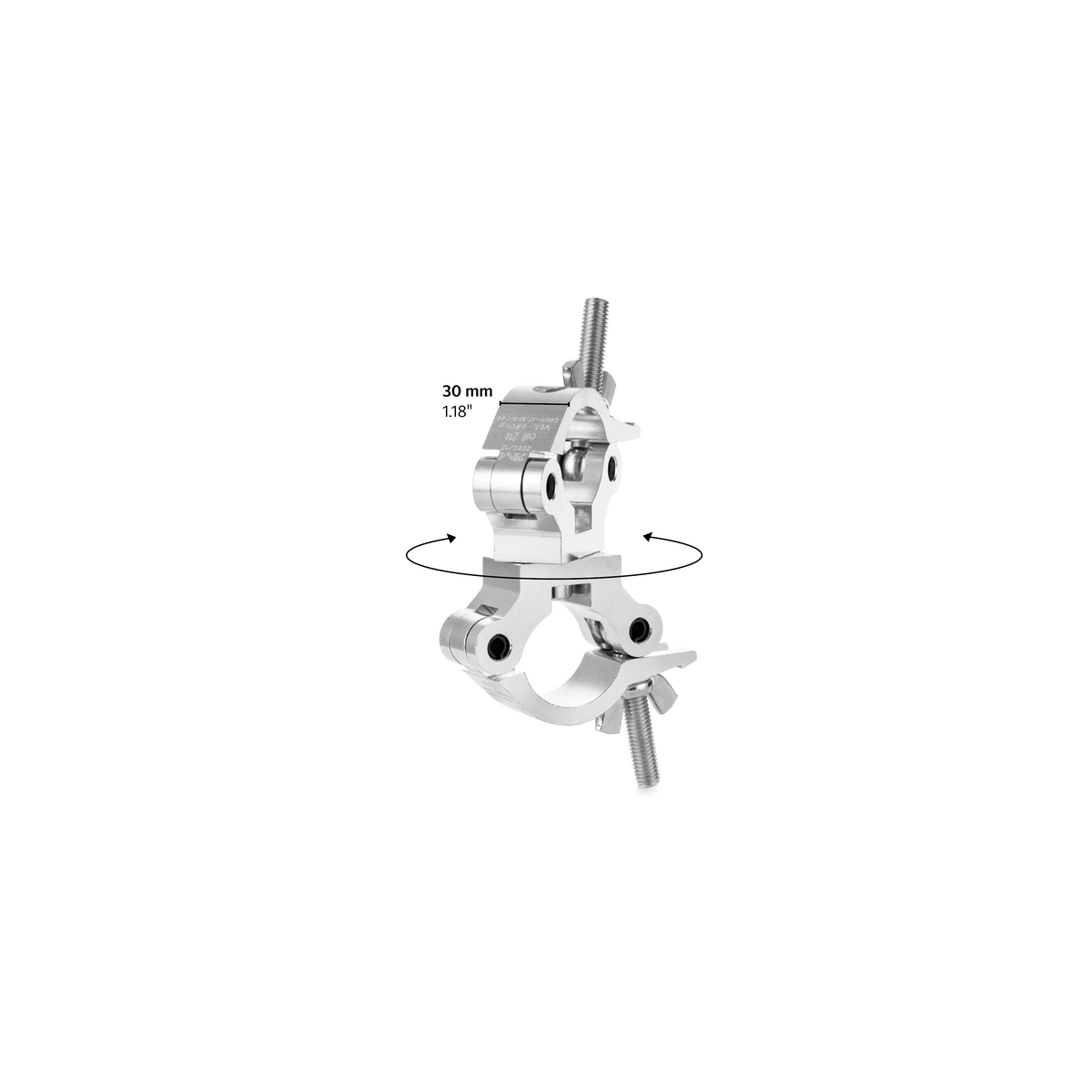 Swivel truss slim coupler-SWL 490kg(SF8:1) for 48-51mm tube anodized