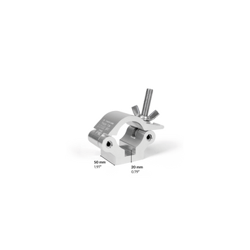 Clamp with stainless M12 bolt & wingnut and spring pins