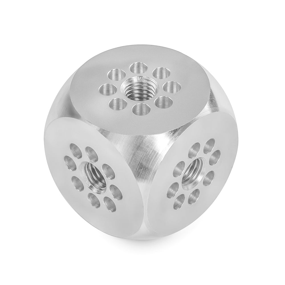 Multiconnection cube with 360°setting adjustability