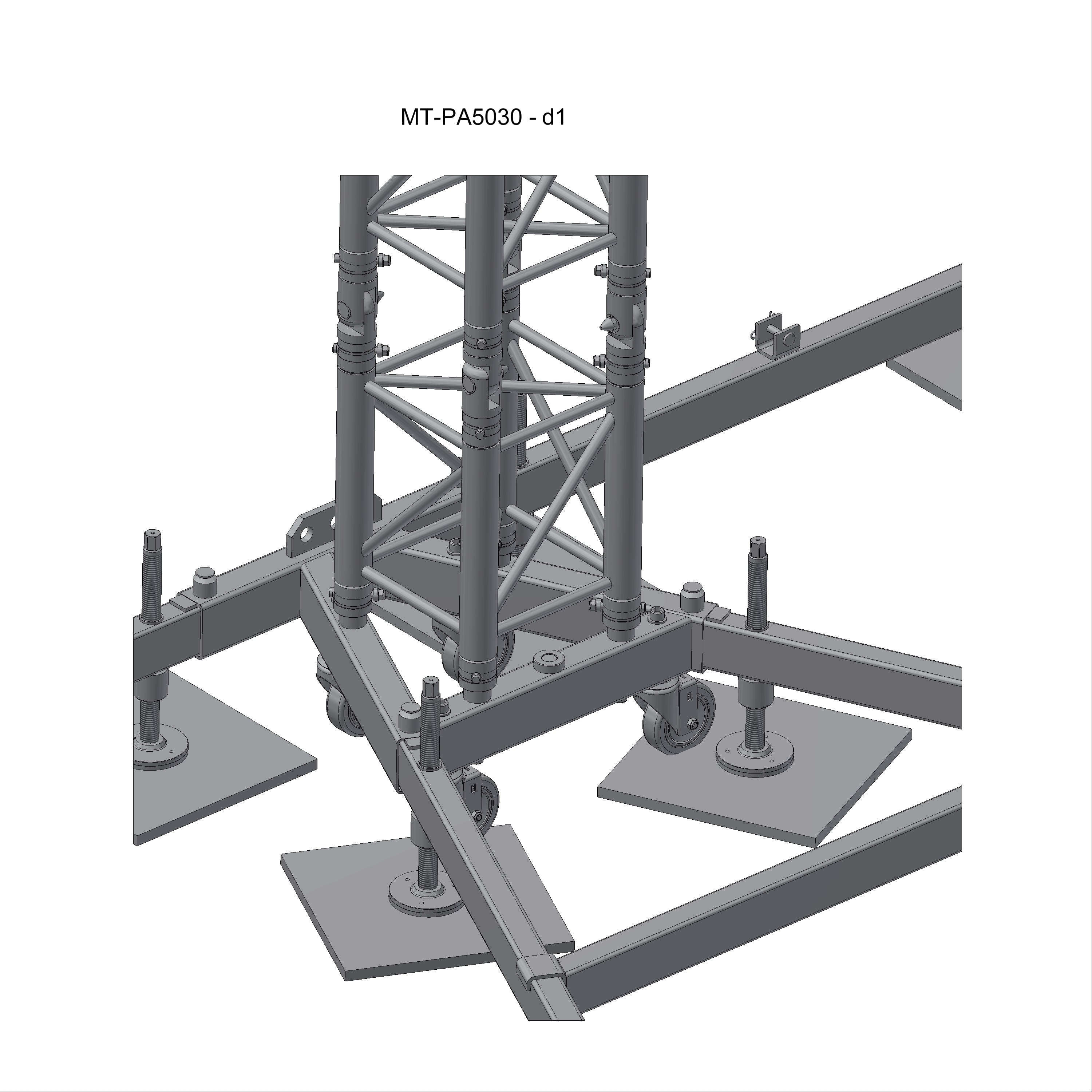 PA fly tower h=5m, load 300kg, w/o lifting equipment