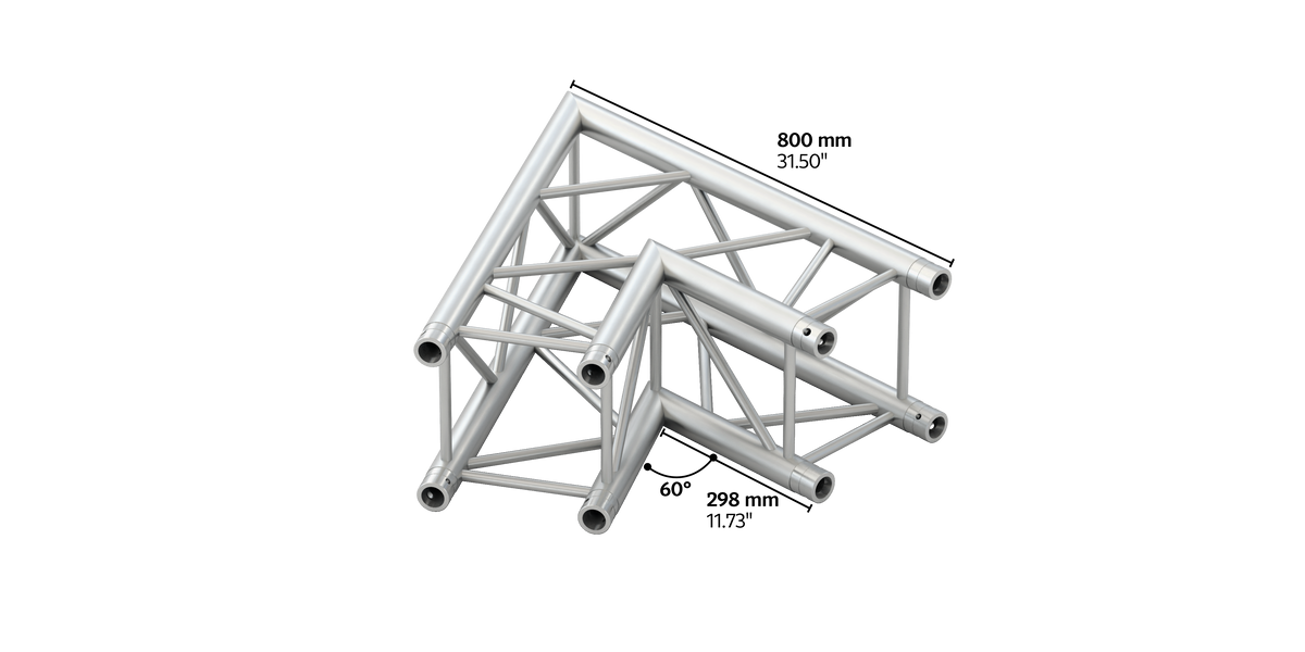 M290U quatro 2way 60° truss corner, color