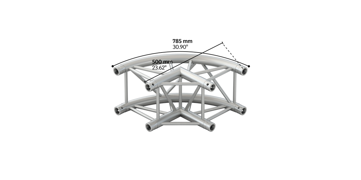 M290U quatro 2 way curved truss corner