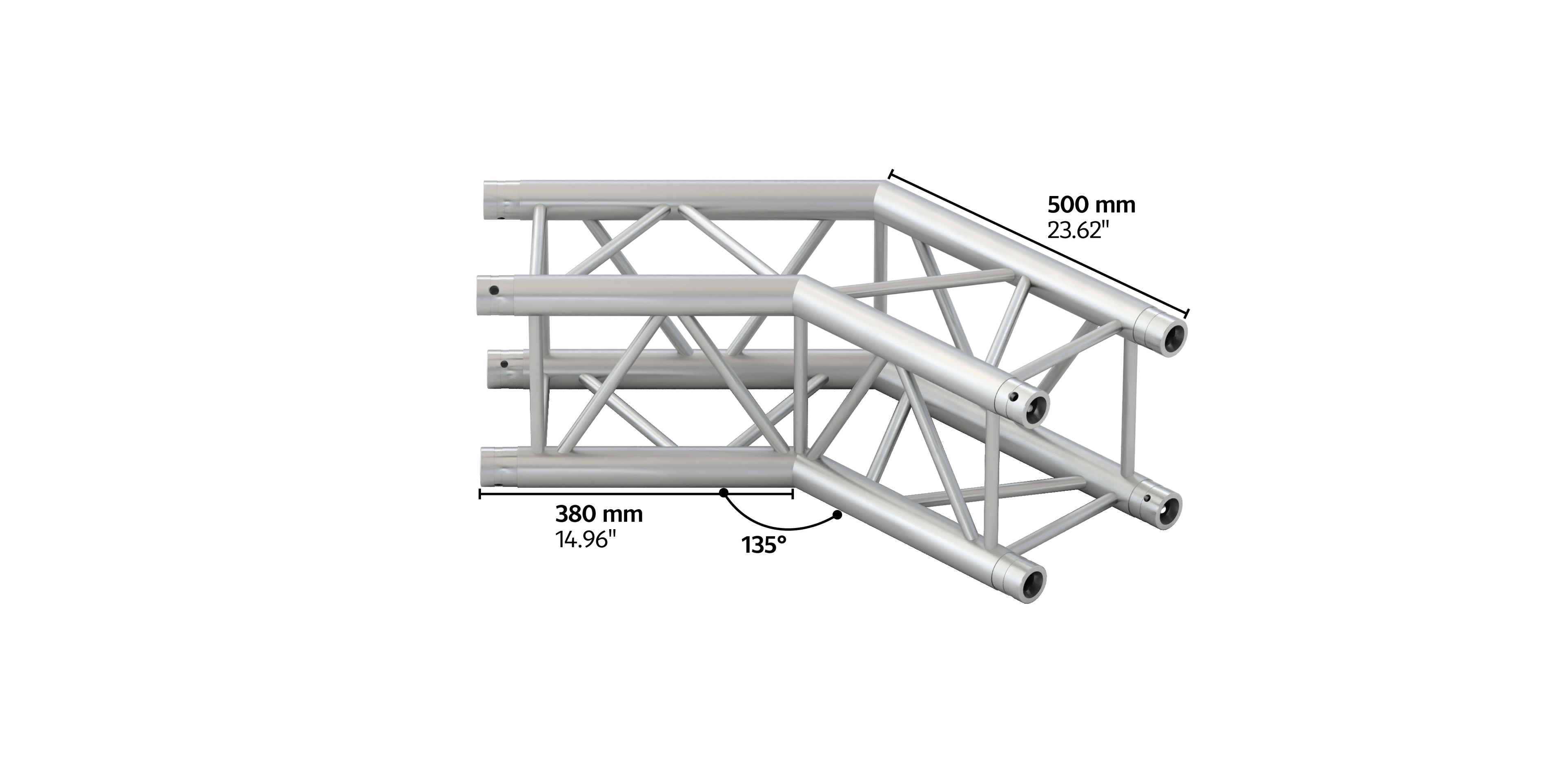 M290U quatro 2way 135° truss corner, color