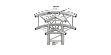 M290U quatro 3 way curved truss corner