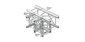 M290U quatro 4way truss tee piece leg down