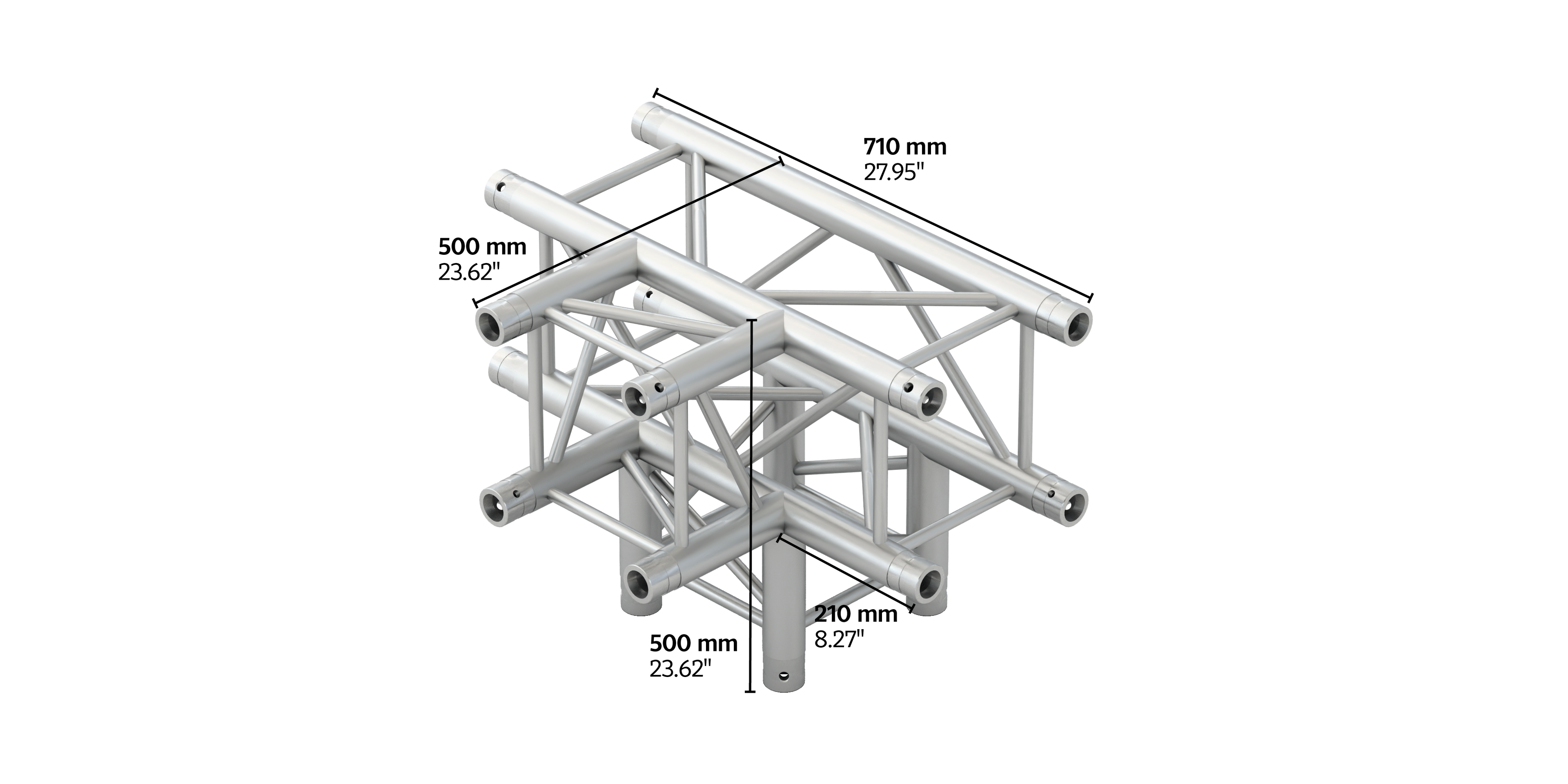 M290VU quatro 4way truss tee piece leg down HD, color