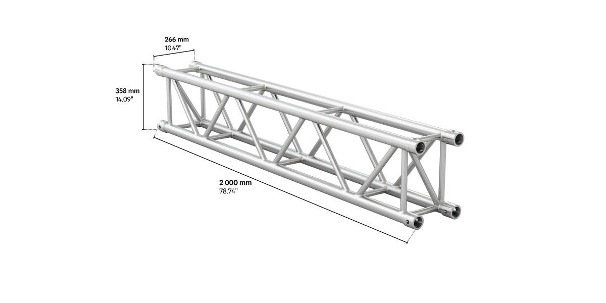 M400 rectangular 2m length truss