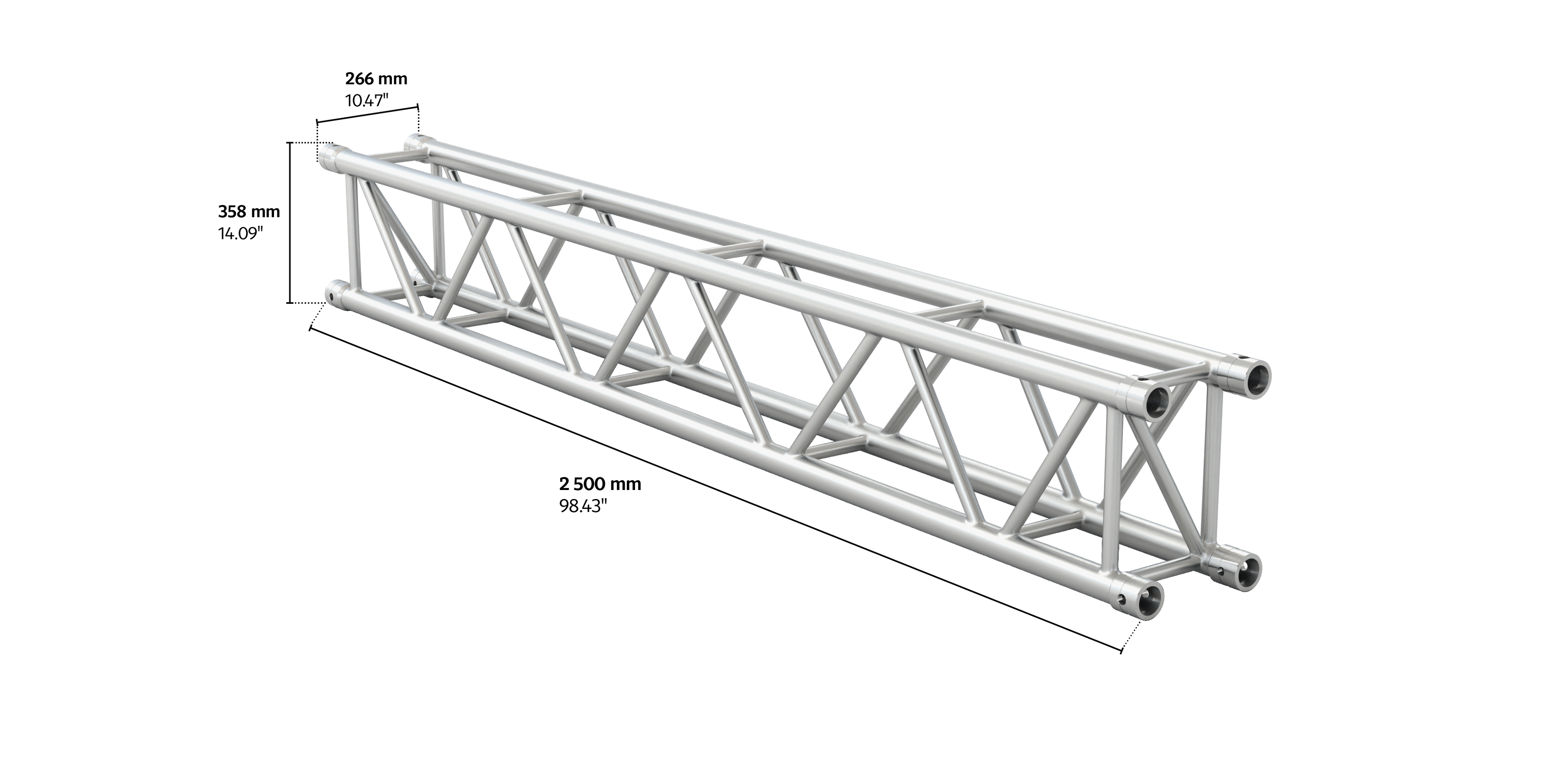 M400 rectangular 2,5m length truss