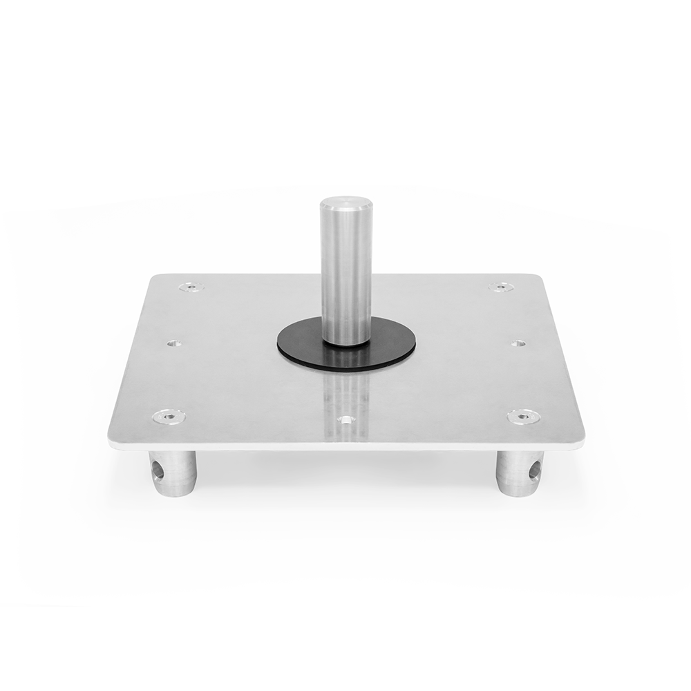 Plate with spigot for top mounted speaker