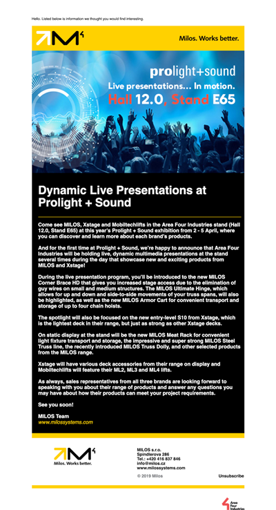 Prolight + Sound Invitation 2019